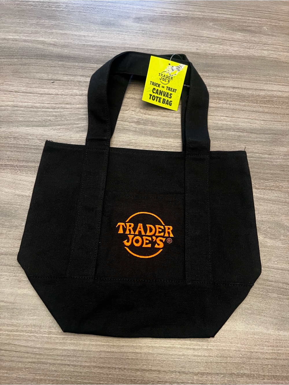 Trader Joe's Halloween Black Mini Canvas Tote